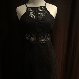 Suede Black mini dress SIZE S fits sizes 4-6